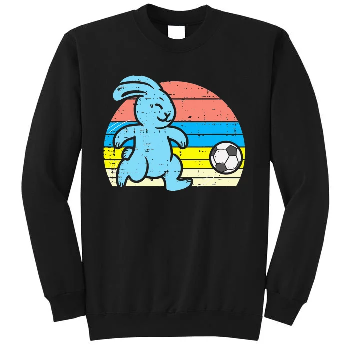 Easter Bunny Playing Soccer Retro Football Sweatshirt