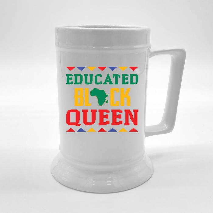 Educated Black Queen Dashiki Wauconda Funny Gift Pride Gift Front & Back Beer Stein