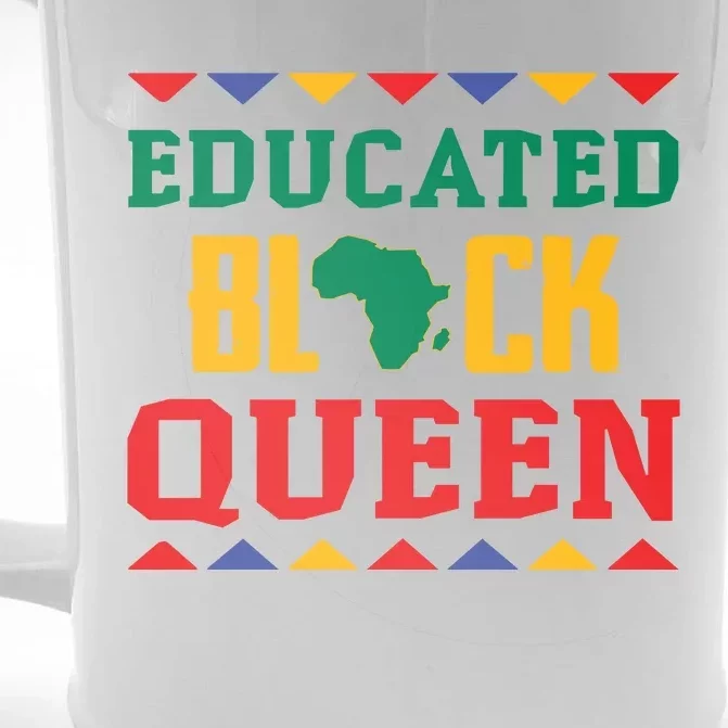 Educated Black Queen Dashiki Wauconda Funny Gift Pride Gift Front & Back Beer Stein