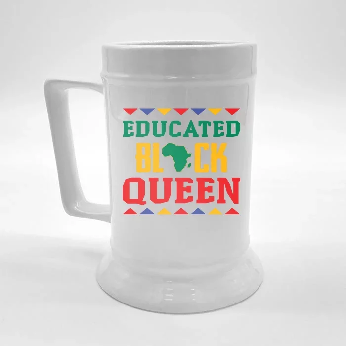 Educated Black Queen Dashiki Wauconda Funny Gift Pride Gift Front & Back Beer Stein