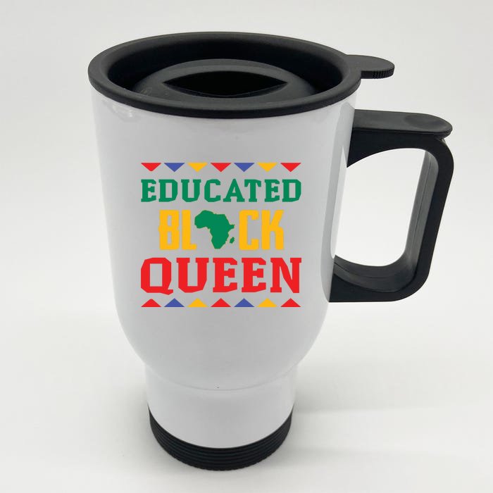 Educated Black Queen Dashiki Wauconda Funny Gift Pride Gift Front & Back Stainless Steel Travel Mug