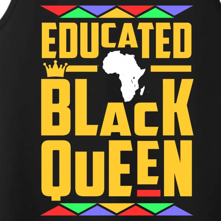 Educated Black Queen History Month African Woman Performance Tank