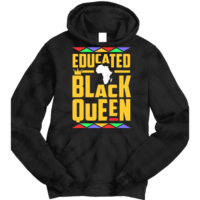 Educated Black Queen History Month African Woman Tie Dye Hoodie