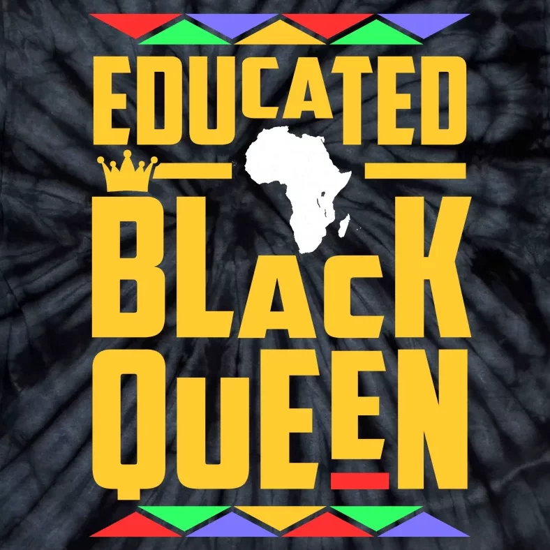 Educated Black Queen History Month African Woman Tie-Dye T-Shirt