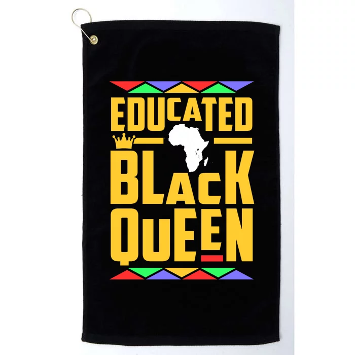 Educated Black Queen History Month African Woman Platinum Collection Golf Towel