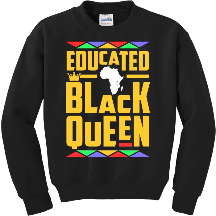 Educated Black Queen History Month African Woman Kids Sweatshirt