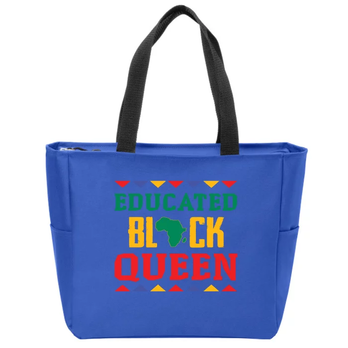 Educated Black Queen Dashiki Wauconda Gift Pride Gift Zip Tote Bag