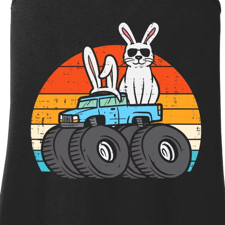 Easter Bunny Rabbit Monster Trucks Retro Boy Ladies Essential Tank