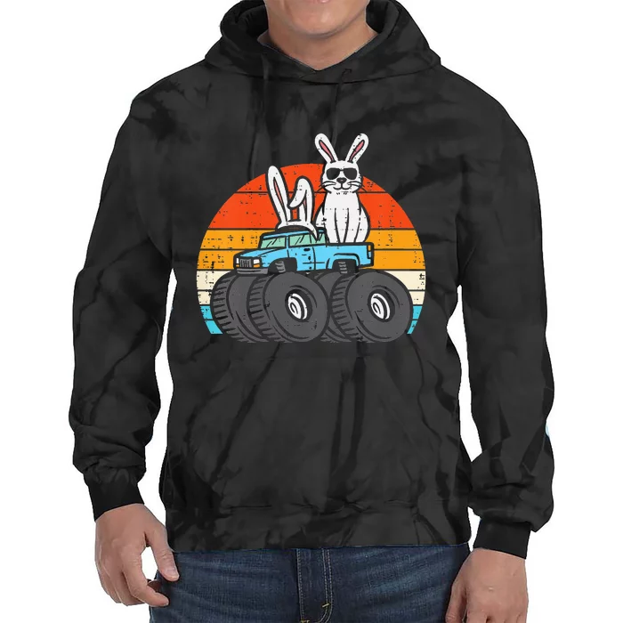 Easter Bunny Rabbit Monster Trucks Tie Dye Hoodie