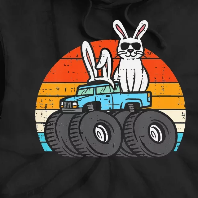 Easter Bunny Rabbit Monster Trucks Tie Dye Hoodie