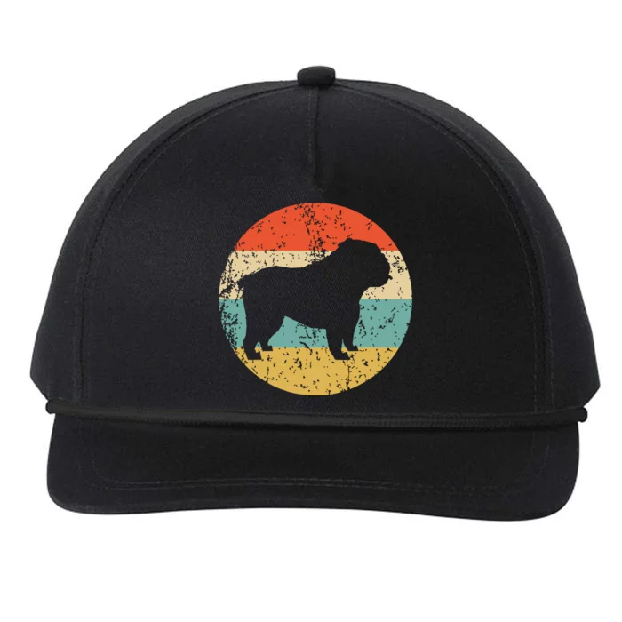 English Bulldog Retro English Bulldog Dog Snapback Five-Panel Rope Hat