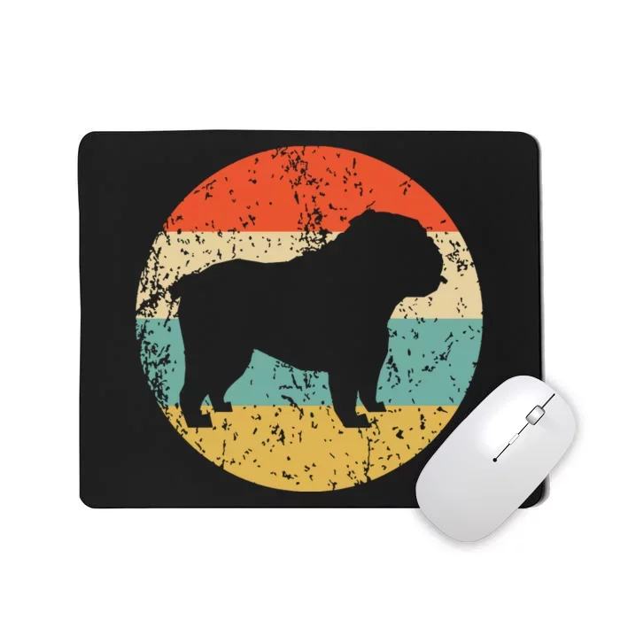 English Bulldog Retro English Bulldog Dog Mousepad