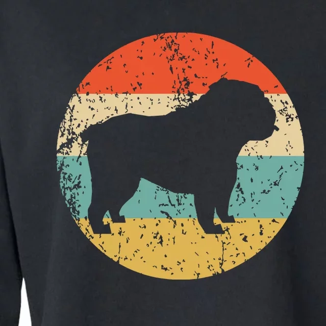 English Bulldog Retro English Bulldog Dog Cropped Pullover Crew