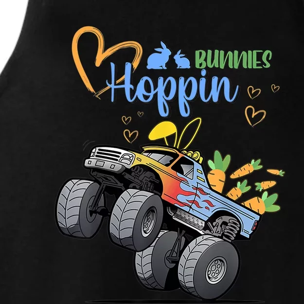 Easter Bunny Rabbit Monster Truck Boy Girl Ladies Tri-Blend Wicking Tank