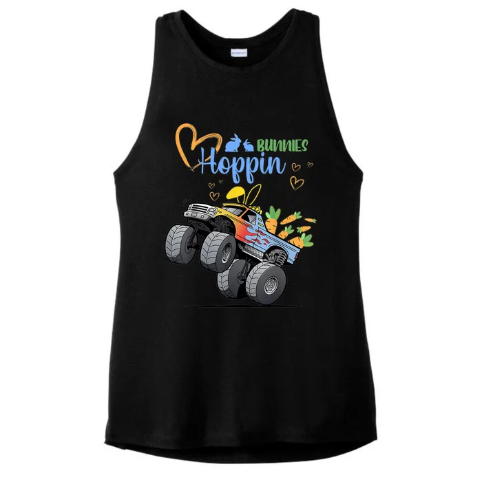 Easter Bunny Rabbit Monster Truck Boy Girl Ladies Tri-Blend Wicking Tank