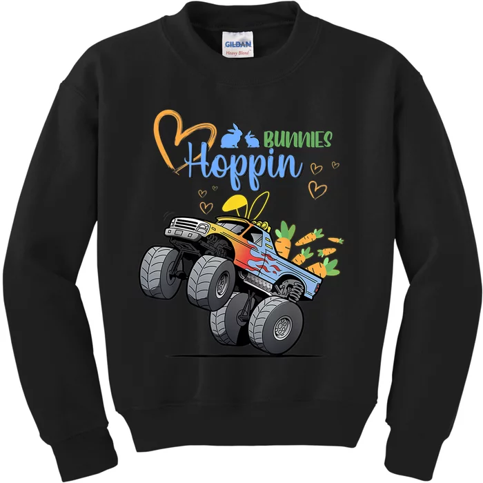 Easter Bunny Rabbit Monster Truck Boy Girl Kids Sweatshirt