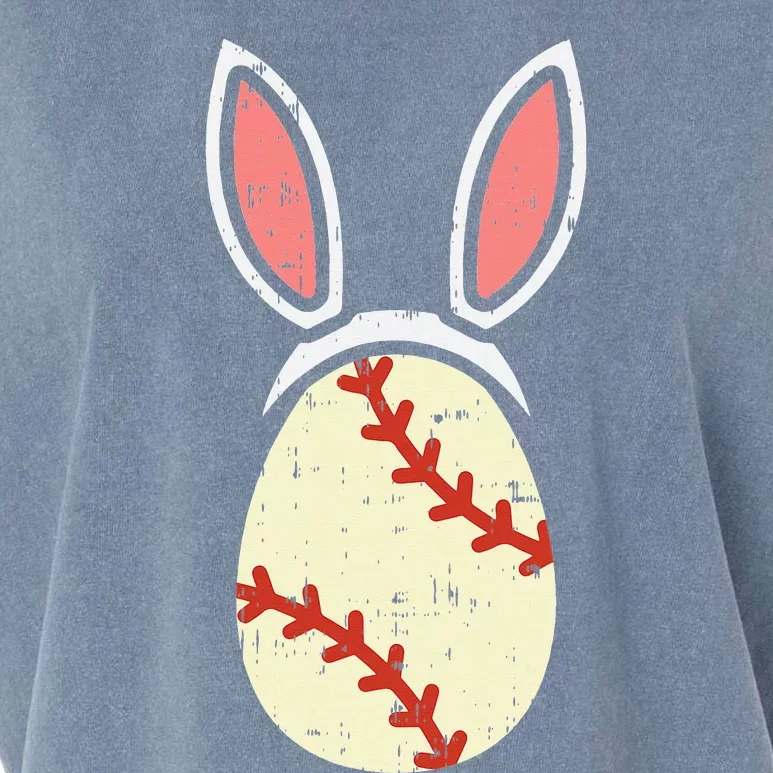 Egg Baseball Rabbit Bunny Ears Funny Easter Player Gift Garment-Dyed Women's Muscle Tee