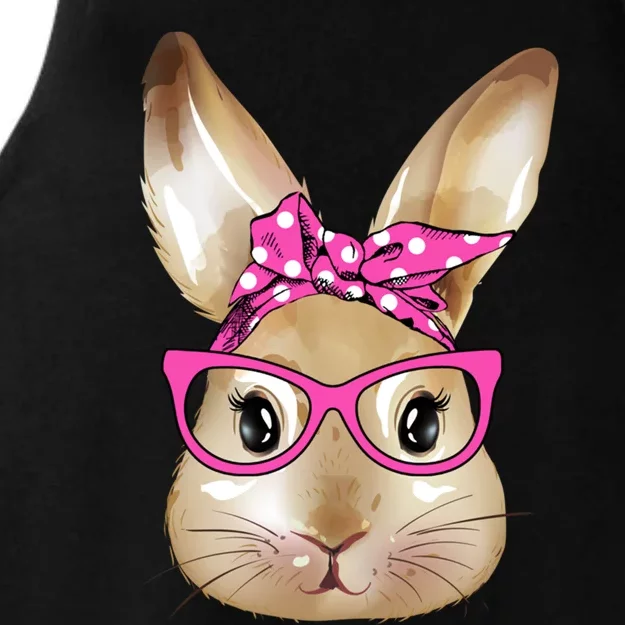 Easter Bunny Rabbit With Glasses Bandana Great Gift Ladies Tri-Blend Wicking Tank