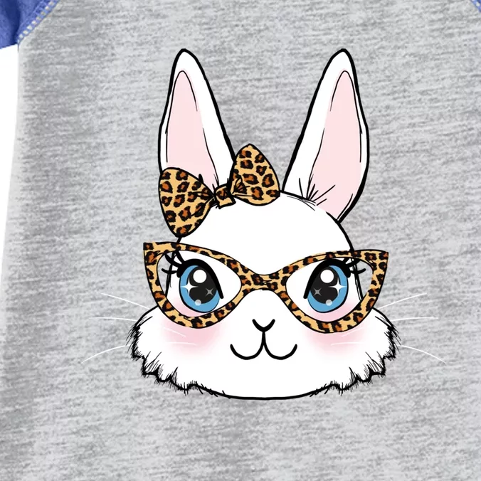 Easter Bunny Rabbit With Leopard Glasses Gift Infant Baby Jersey Bodysuit