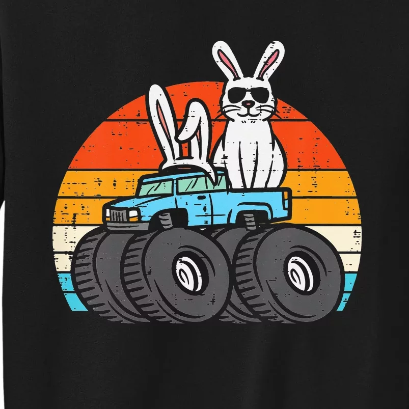 Easter Bunny Rabbit Monster Trucks Retro Tall Sweatshirt