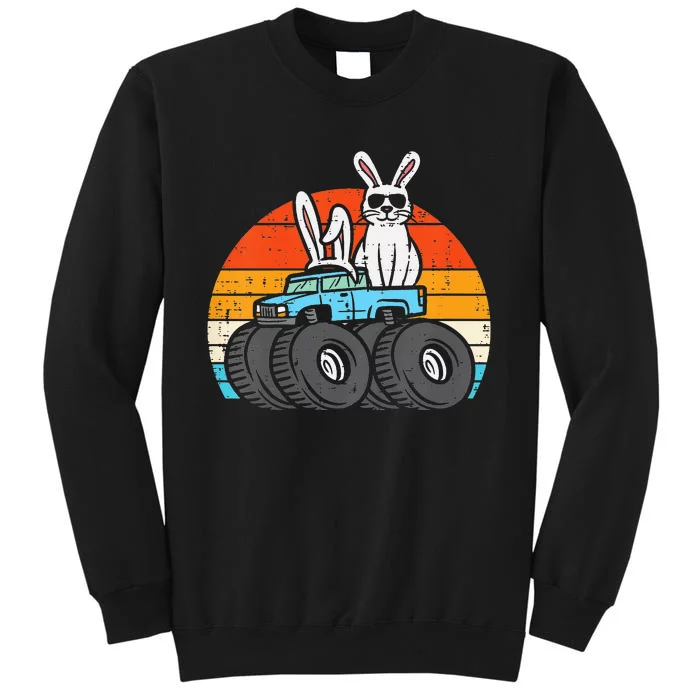 Easter Bunny Rabbit Monster Trucks Retro Tall Sweatshirt