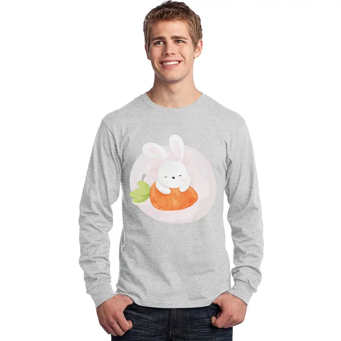 Easter Bunny Riding Dinosaur T Rex Easter Tall Long Sleeve T-Shirt