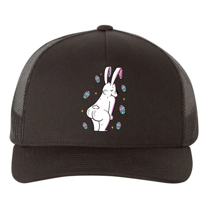 Easter Bunny Rabbit Butt Funny Colorful Eggs Yupoong Adult 5-Panel Trucker Hat