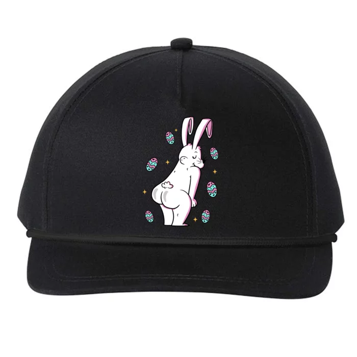 Easter Bunny Rabbit Butt Funny Colorful Eggs Snapback Five-Panel Rope Hat