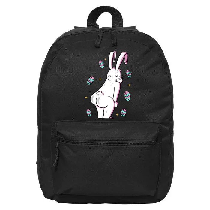 Easter Bunny Rabbit Butt Funny Colorful Eggs 16 in Basic Backpack