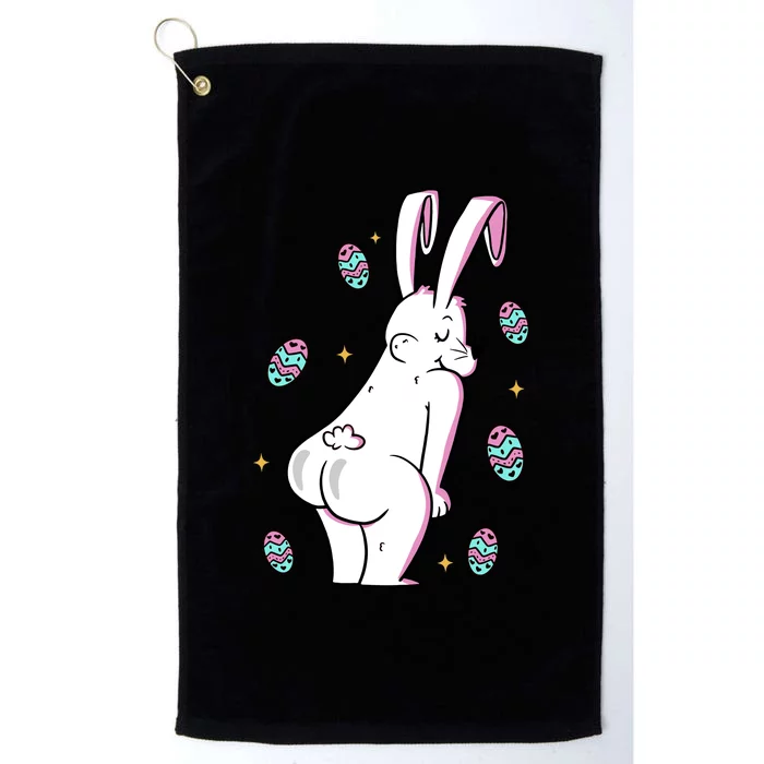 Easter Bunny Rabbit Butt Funny Colorful Eggs Platinum Collection Golf Towel