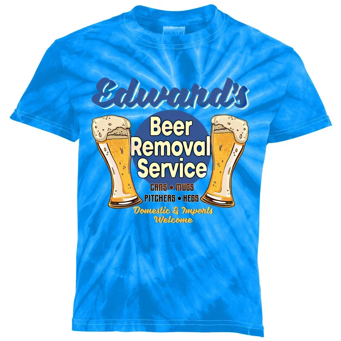 Edward's Beer Removal Service Funny Party Ing Gift Kids Tie-Dye T-Shirt