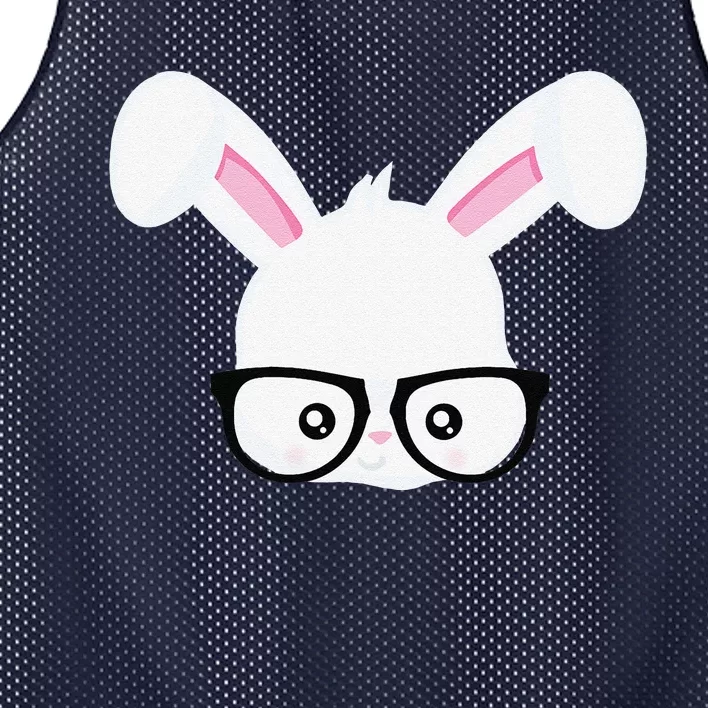 Easter Bunny Rabbit Pink Glasses Funny Nerdy Gift Mesh Reversible Basketball Jersey Tank