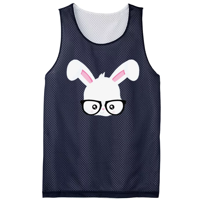 Easter Bunny Rabbit Pink Glasses Funny Nerdy Gift Mesh Reversible Basketball Jersey Tank