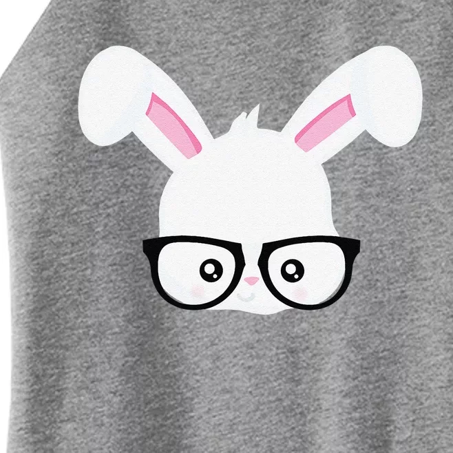 Easter Bunny Rabbit Pink Glasses Funny Nerdy Gift Women’s Perfect Tri Rocker Tank