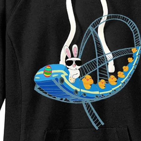 Easter Bunny Rabbit Roller Coaster Theme Park Ride Women's Fleece Hoodie