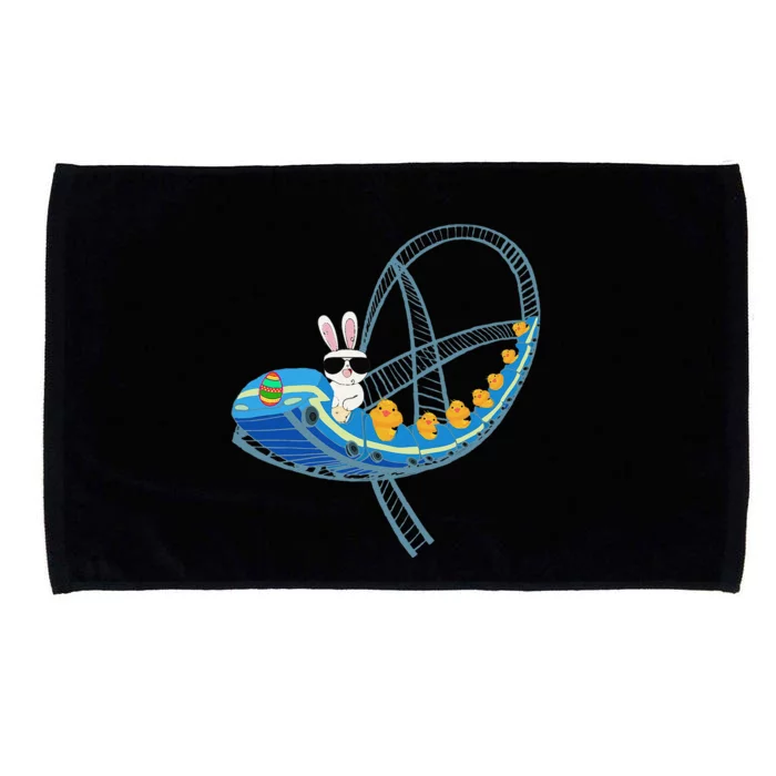 Easter Bunny Rabbit Roller Coaster Theme Park Ride Microfiber Hand Towel