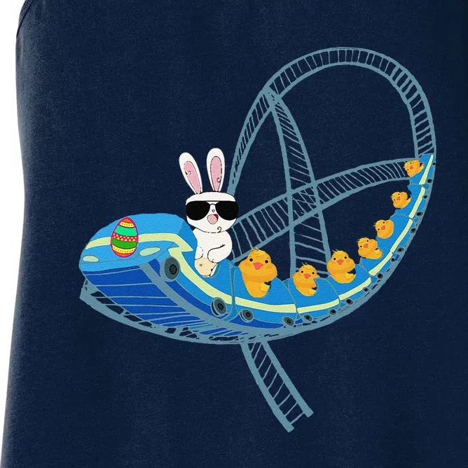 Easter Bunny Rabbit Roller Coaster Theme Park Ride Women's Racerback Tank