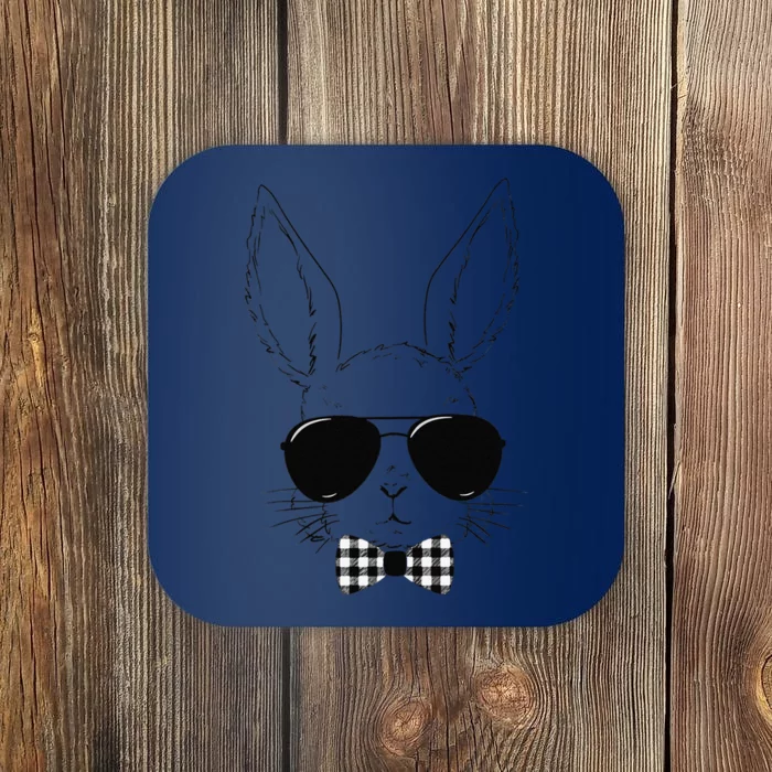 Easter Bunny Rabbit With Glasses Easter Day Coaster