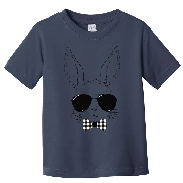 Easter Bunny Rabbit With Glasses Easter Day Toddler T-Shirt