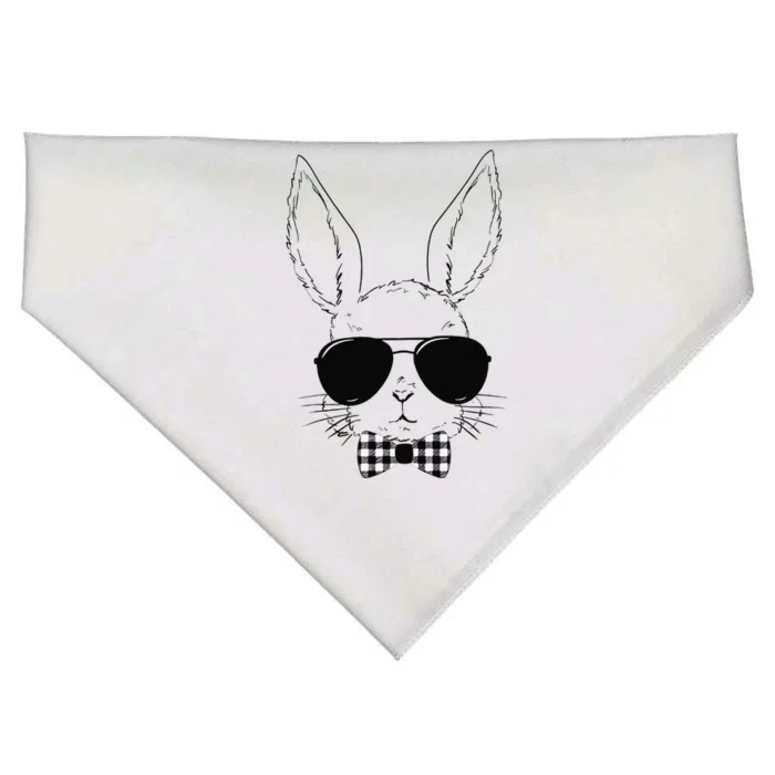 Easter Bunny Rabbit With Glasses Easter Day USA-Made Doggie Bandana