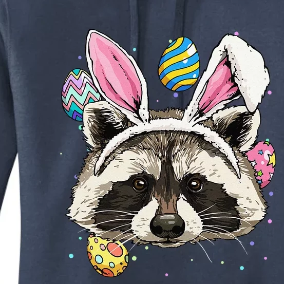 Easter Bunny Raccoon Lover Funny Easter Raccoon Women's Pullover Hoodie