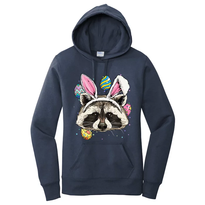 Easter Bunny Raccoon Lover Funny Easter Raccoon Women's Pullover Hoodie