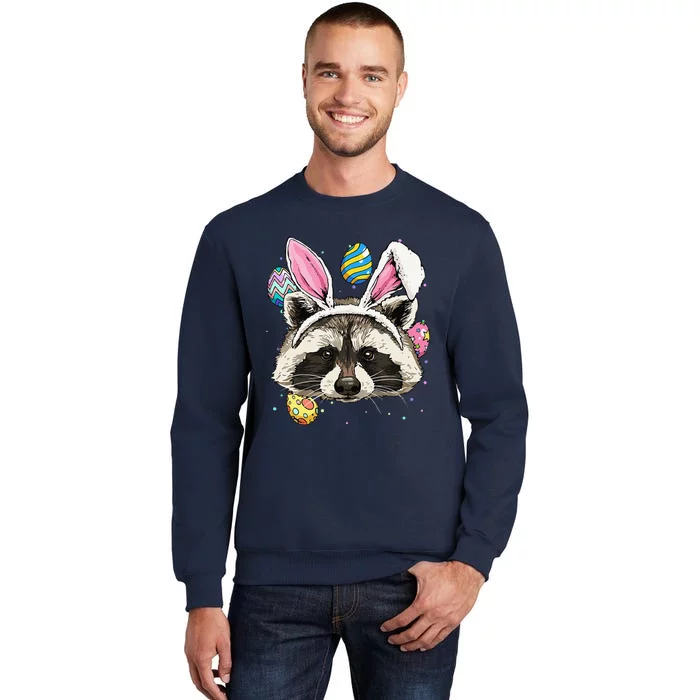 Easter Bunny Raccoon Lover Funny Easter Raccoon Tall Sweatshirt