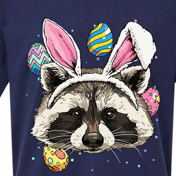 Easter Bunny Raccoon Lover Funny Easter Raccoon Sueded Cloud Jersey T-Shirt