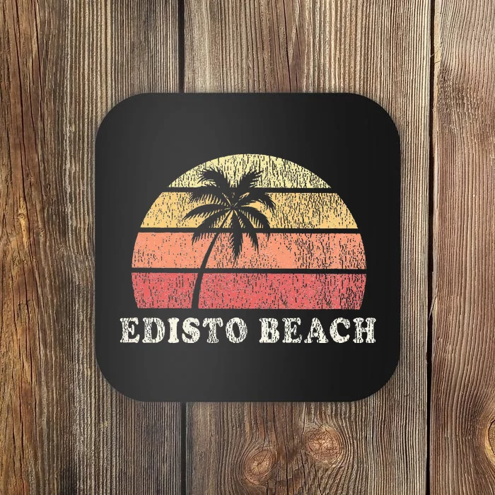 Edisto Beach Sc Vintage 70s Retro Throwback Design Coaster