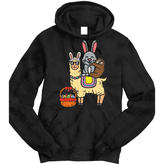 Easter Bunny Sloth On Llama Eggs Cute Alpaca Tie Dye Hoodie