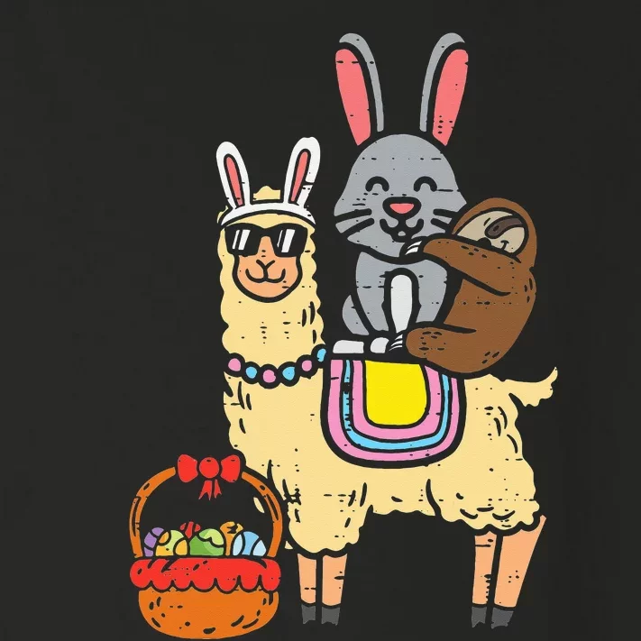 Easter Bunny Sloth On Llama Eggs Cute Alpaca Toddler Long Sleeve Shirt