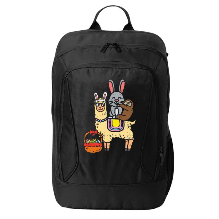 Easter Bunny Sloth On Llama Eggs Cute Alpaca City Backpack