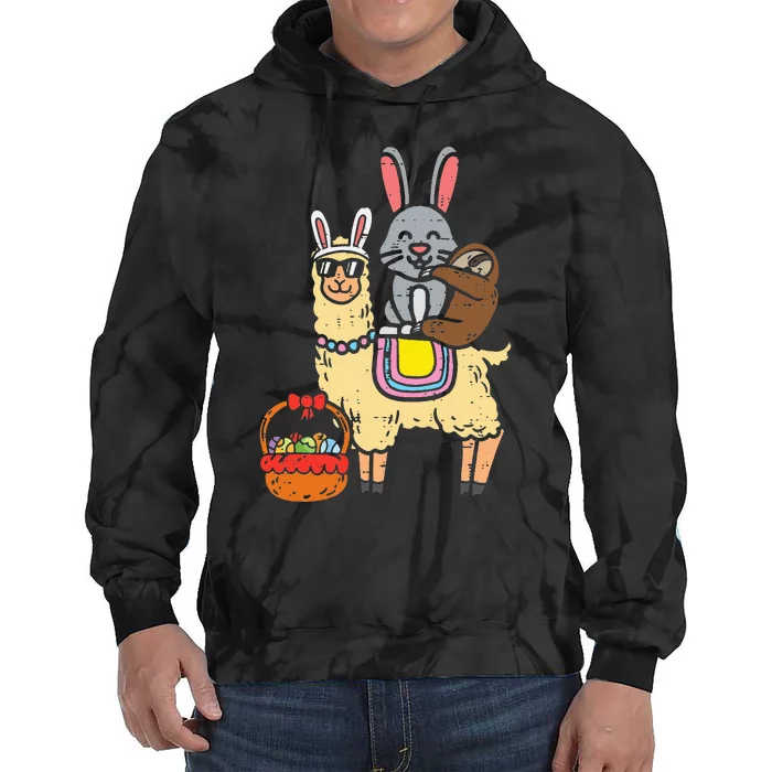 Easter Bunny Sloth On Llama Eggs Cute Alpaca Tie Dye Hoodie