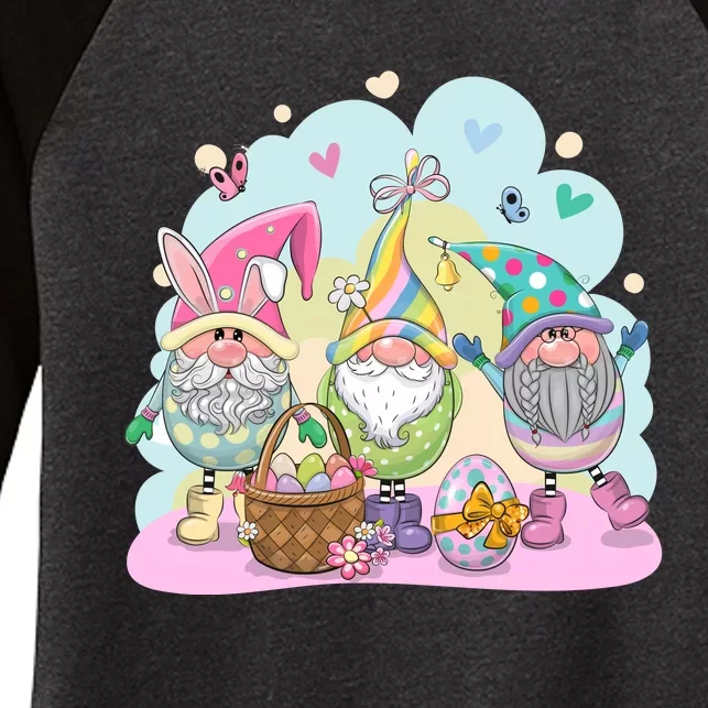 Easter Bunny Spring Gnome Egg Hunt Cute Basket Women's Tri-Blend 3/4-Sleeve Raglan Shirt